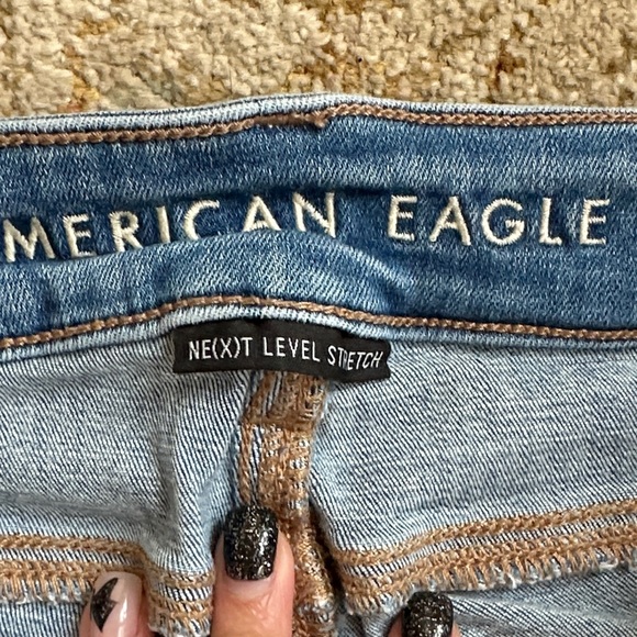 American Eagle Outfitters Dark Blue Distressed Jeans - Picture 5 of 7